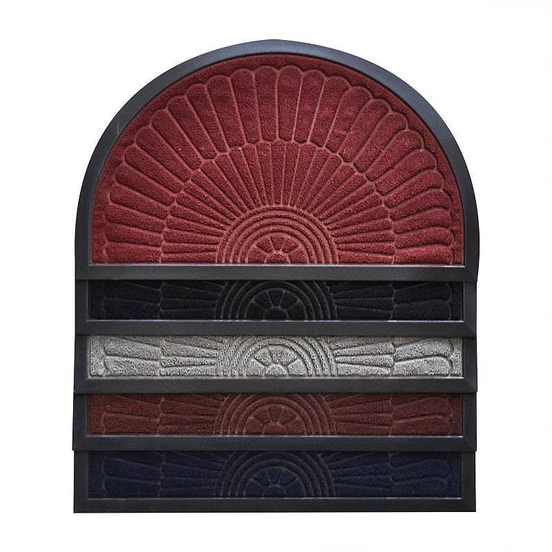 Tapis D'entrée Demi-lune Odelin - Baroque - 40x60 Cm - Noir - Caoutchouc - Paris Prix